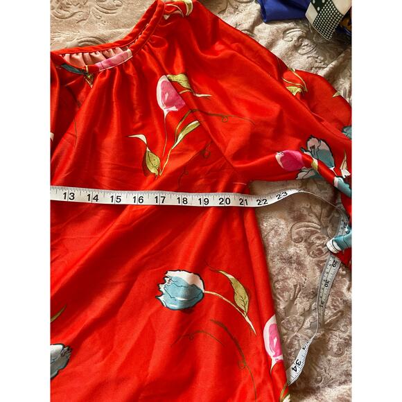 Vintage 70s tulip printed mumu maxi dress size medium - Picture 4 of 6